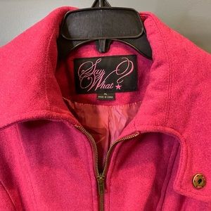Say What zipper peacoat in pink